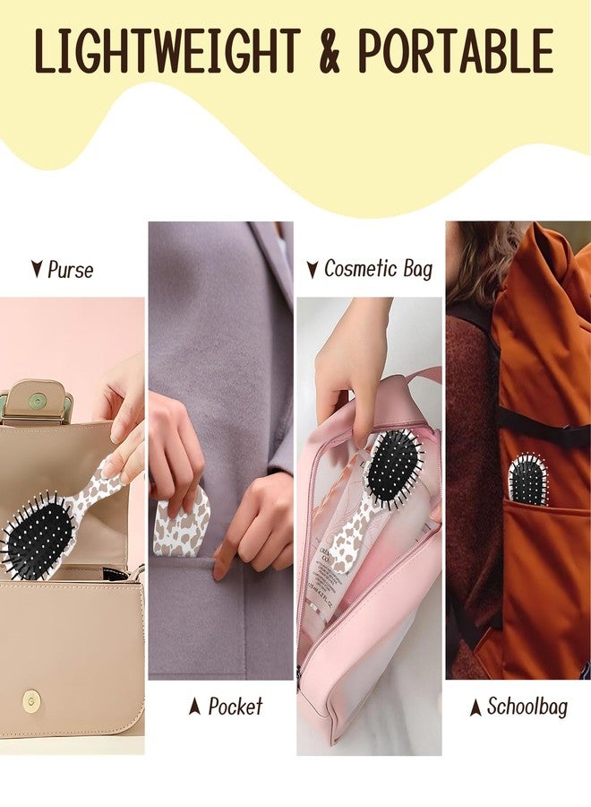 GABraden Mini Hair Brush,Cute Detangling Travel Hair Brush,Soft Bristles for Effortless Tangle Removal,Detangler Hairbrush for Women Men Boys Girls Kids Wet Dry All Hair Types (Brown Cow, Mini) - Image 5